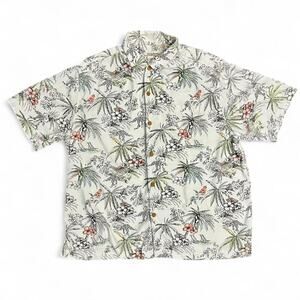 Tommy Bahama Hawaiian shirt in beige and multi-colored floral print Size XXL
